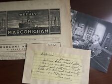 GUGLIELMO MARCONI NOTE SIGNED, BEGINNING OF WIRELESS COMMUNICATIONS, INVENTOR picture