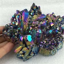150g Natural Aura Quartz Crystal Rainbow Titanium Cluster VUG Specimens Healing picture