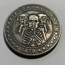 NEW Skull Skeleton See-Hear-Do No Evil Lucky Heads Tails Challenge Coin picture