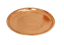 Indian Traditional Beautiful Hammered Copper Dinner Plate For Dinner Serving picture
