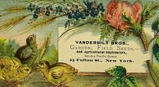 c.1879 Vanderbilt Bros Fertilizer New York Lovely Floral Baby Chicks Chickens picture