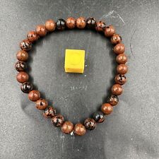 6mm Mahogany Obsidian Stone Bead Bracelet - Genuine Spiritual Healing picture