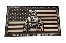 Brand New Hand Crafted Military/Veteran Desk Flag  picture