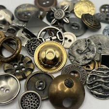 Rare Mix 100 RARE MIXED LOT Of Metal Buttons OLD-VINTAGE & NEW picture