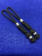 325 Paracord Knife Lanyard Shorties 2pk, Black Snake Knot With Beads picture