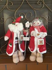New Santa & Mrs Clause 17” Tall Christmas Holiday Doll Figures Decorations NWT picture
