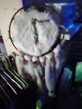 Vtg Native American Indian Dream Catcher Mandala Wool Fur Leather Dreamcatcher picture