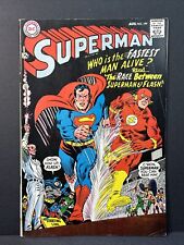 Superman #199 1st Flash race with Superman Justice League App 1967 DC FN- 5.5 picture