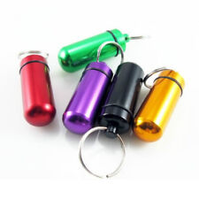 Mini Waterproof Metal Keychain Outdoor Travel Portable Pill Bottle Key Ring New picture