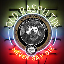 Old Rasputin Never Say Die  Neon Signs 18x18 Beer Bar Pub Store Wall Decor picture