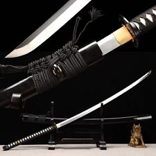 130cm Black Nodachi Japanese Samurai Katana Sword 1095 Steel Long Blade Sharp picture