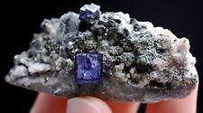 35g Natural Purple Fluorite & Crystal Arsenopyrite Mineral Specimen/ Yaogangxian picture