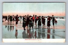 Atlantic City NJ-New Jersey, Beach Scene, Scenic View, Vintage Postcard picture