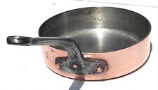 Vintage 9.6inch French Copper Saute Pan Havard France Tin Lining 1.5mm 3.3lbs picture