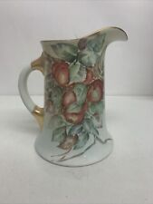 Pitcher Hand Painted Gold Trimmed H G France Limoges Chocolate  picture