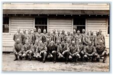 c1940's WW2 US Military Uniform Camp Unposted Vintage RPPC Photo Postcard picture