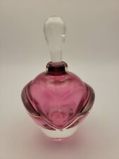 Vintage 1996 Quintessence Glass Art Studio Pink Perfume Bottle With Stopper picture