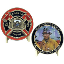 H-019 Donald J. Trump MAGA Fire Fighter Fireman Challenge Coin POTUS 45 picture