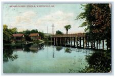 Waterville Maine ME Postcard Messalonskee Stream River Lake 1907 Vintage Antique picture