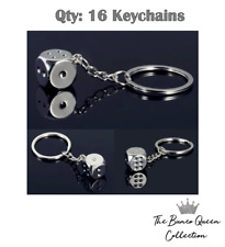 Qty 16 Metal Dice Keychains Bunco Party Favor Casino Keychain Bulk Dice Keychain picture