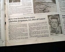 Christine Jorgensen Gender Affirming Surgery Trans Gender Woman Death 1989 News  picture