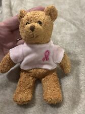 Avon Breast Cancer Awareness Teddy Bear Plush With Pink Ribbon Shirt 2001 Toy picture