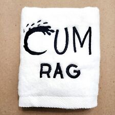 Cum Rag Towel Novelty Humor Gag Gift  Embroidered Bachelorette Bachelor Party picture