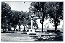 Guttenberg Iowa IA RPPC Photo Postcard Ingleside Park Monument c1950's picture