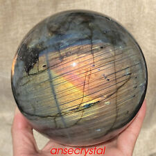 6.9LB Natural rainbow labradorite ball quartz crystal sphere 128mm gem QX1405 picture
