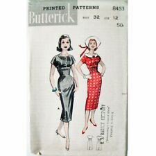 Vintage Butterick 8453 Size 12 Empire Sheath Dress Sewing Pattern Cut/Complete picture