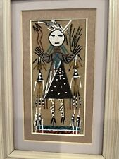 Vintage Navajo Mother Earth Father Sky Sand Painting By A. Chee picture