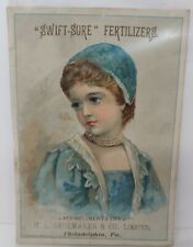 Swift Sure Fertilizers Victorian Trade Card M L Shoemaker Philadelphia PA 1888 picture