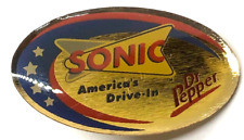 Vintage Dr Pepper Pin Oval Sonic America's Drive In Hat Lapel Pin New in Package picture
