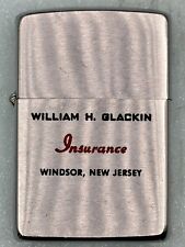 Vintage 1964 William Glackin Insurance Advertising Chrome Zippo Lighter picture