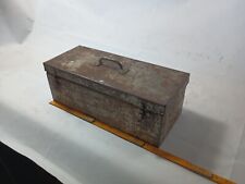 Primitive Old  Handmade Heavy Steel Antique 4x6x14 Handcrafted Toolbox G82 picture
