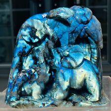 5.16LB Natural Full Blue Flash Labradorite Crystal Hand-carved Landscape Healing picture