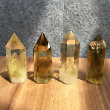 4pcs natural smokey citrine quartz obelisk minera crystal wand point healing   picture