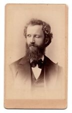 ANTIQUE CDV CIRCA 1880s G.M. LITCHFIELD BLIND BEARDED MAN IN SUIT BOSTON MASS. picture