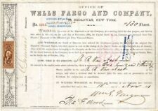 William G. Fargo signed Wells Fargo & Company - Autograph Stock Certificate - Un picture