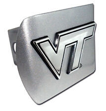 virginia tech VT logo emblem chrome brushed trailer hitch cover usa made picture