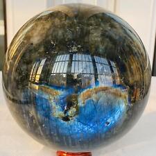 3620g Natural labradorite ball rainbow quartz crystal sphere gem reiki healing picture