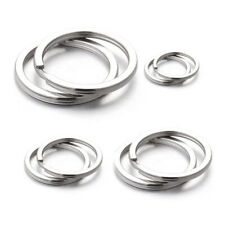 Stainless Steel Metal Keyring Split Rings Key Chain Ring 15mm-35mm Hoops Silver picture