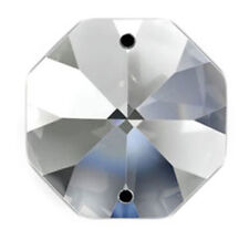 Set of 124 - 14 mm - Clear Crystals  Octagon Prisms, 1080 Asfour Crystal  2 Hole picture