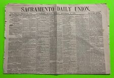 SACRAMENTO DAILY UNION : SEPTEMBER 13 1869 VINTAGE PAPER POST CIVIL WAR ERA picture