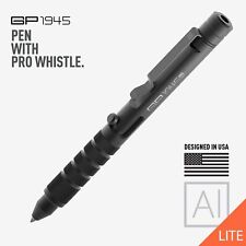 GP 1945 Bolt Action Pen LITE Aluminum Black CNC Machined with emergency whistle picture