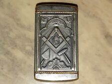 RARE C. 1904 MASONIC DOUBLE SIDED ETCHED EMBOSSED FUNCTIONAL VESTA MATCH SAFE picture