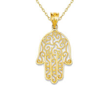 Hamsa Pendant in 14K Yellow Gold W Chain picture
