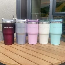 Starbucks Light Pink Stainless Steel Vacuum Car Hold Straw Cups Tumbler picture