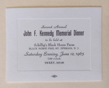 (2) 1965 John F. Kennedy Memorial Dinner Tickets Schillig's Farm Mt. Ephriam, NJ picture