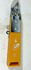 Vintage TRAVCO Yellow Daisy Bottle Can Opener Corkscrew picture